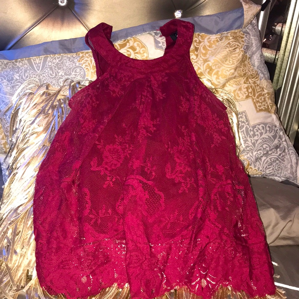 Maroon floral top